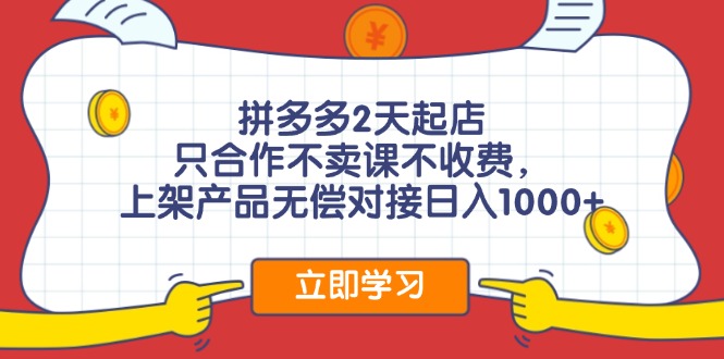 （12356期）拼多多0成本开店，只合作不卖课不收费，0成本尝试，日赚千元+-轻创网