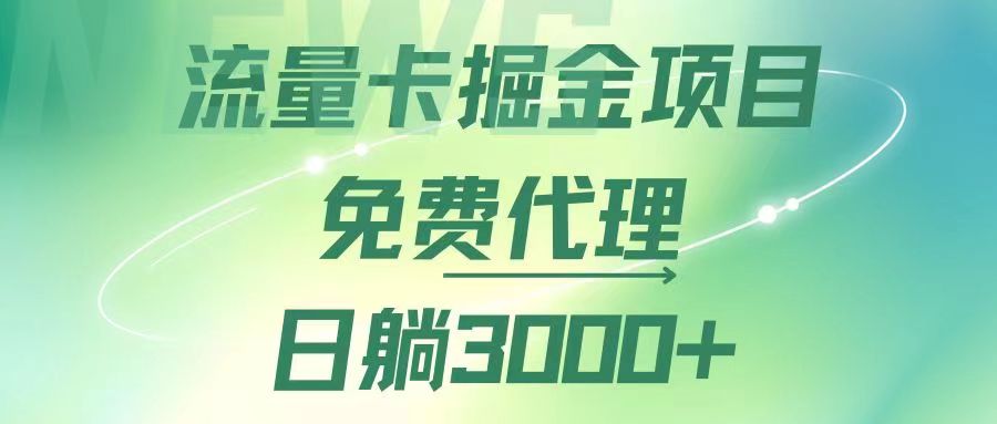 （12321期）流量卡掘金代理，日躺赚3000+，变现暴力，多种推广途径-轻创网