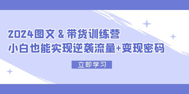 （12137期）2024 图文+带货训练营，小白也能实现逆袭流量+变现密码-轻创网
