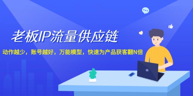 （12077期）老板 IP流量 供应链，动作越少，账号越好，万能模型，快速为产品获客翻N倍-轻创网