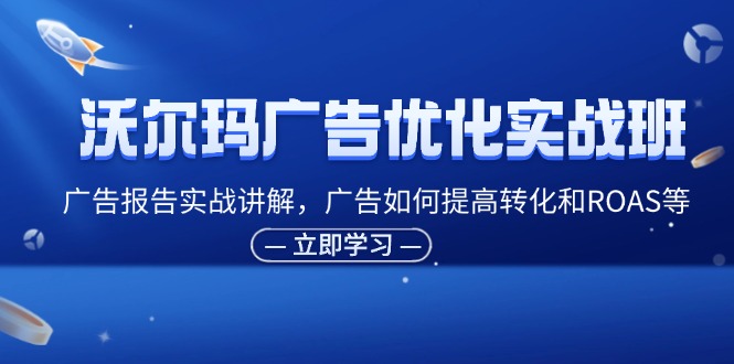（11847期）沃尔玛广告优化实战班，广告报告实战讲解，广告如何提高转化和ROAS等-轻创网